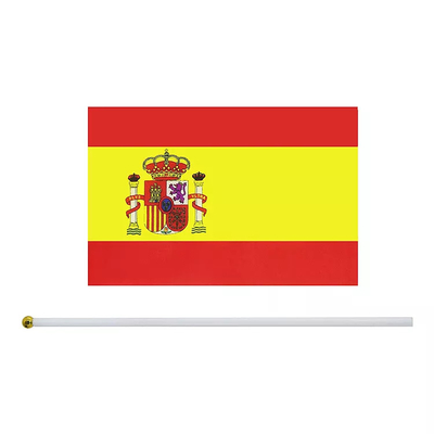 Bandeiras pequenas portáteis de Logo Custom Print Spain Country das bandeiras da mão