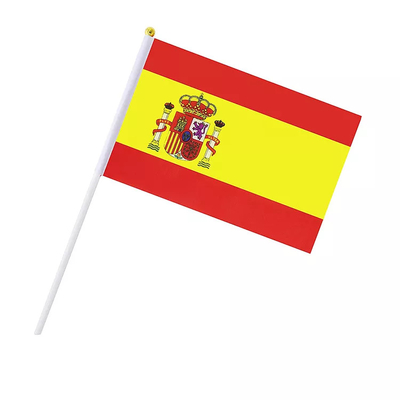 Bandeiras pequenas portáteis de Logo Custom Print Spain Country das bandeiras da mão