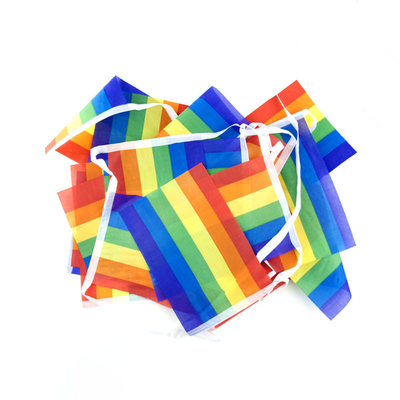 Material quadrado do poliéster da bandeira 100 do retângulo LGBT do triângulo para exterior