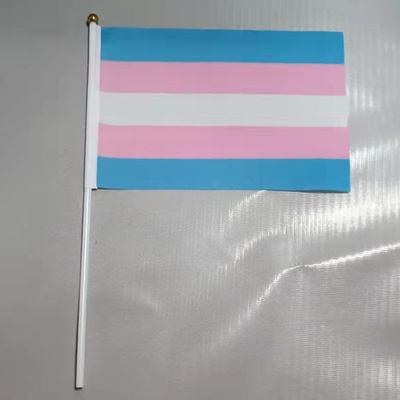 100D o poliéster de alta qualidade LGBT Handheld embandeira bandeiras feitas sob encomenda do arco-íris