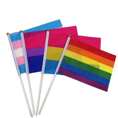 Bandeiras de ondulação personalizadas poliéster da mão de Falgs 100D da mão de Hotsale LGBT