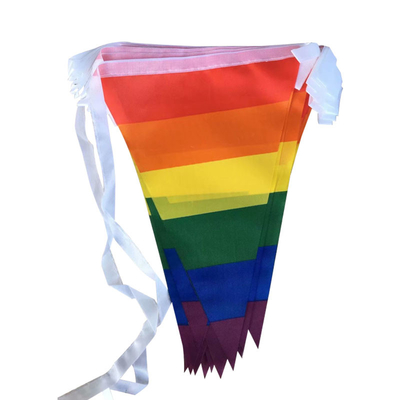 Bandeirola de bandeira de triângulo OEM ODM personalizada 100D tecido de poliéster bandeiras de cordão de triângulo