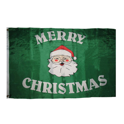 Bandeira feita sob encomenda 3x5 do Feliz Natal da bandeira do poliéster da cor completa de YAOYANG
