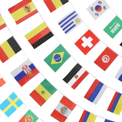 32 países amarram bandeiras do mundo Digital que imprime a impressão de seda