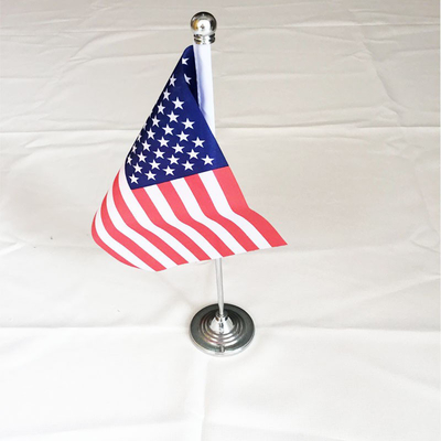 14x21cm imprimiu bandeiras pequenas da mesa com base plástica de nylon