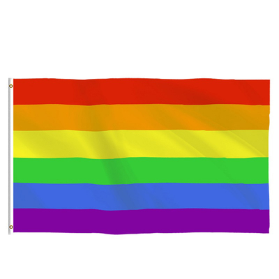 Tela super do poliéster da bandeira do arco-íris de Gay Pride 3x5 para atividades exteriores