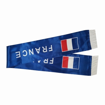Material liso impresso personalizado do poliéster do estilo do lenço da bandeira de França
