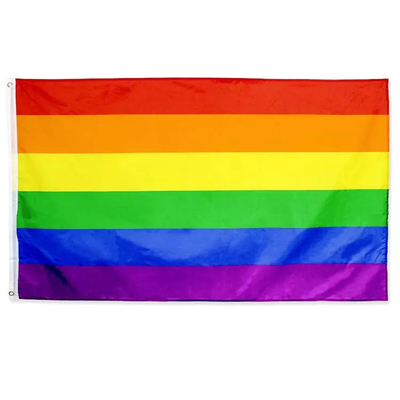 Bandeira LGBT de poliéster com impressão digital personalizada 3 x 5 pés Bandeira arco-íris gay