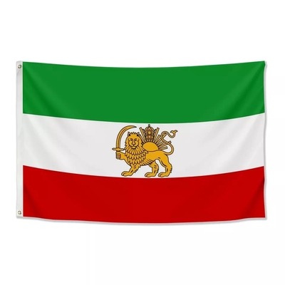 Bandeiras personalizadas 3X5 pés poliéster Irã bandeira leão bandeira persa com leão