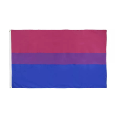 Impressão digital arco-íris bandeira LGBT 3x5 pés 100D poliéster bandeira bissexual
