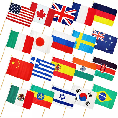 Bandeiras à mão portáteis 14x21cm todas as bandeiras feitas sob encomenda da mão dos países