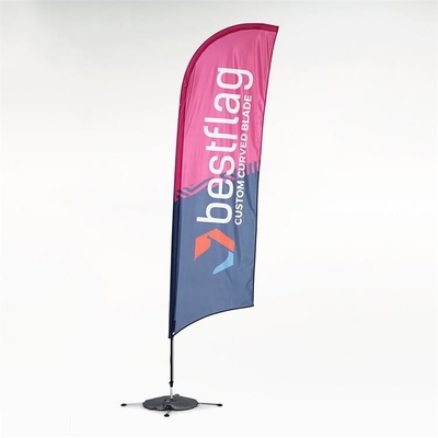 Bandeiras de bandeira de penas personalizadas 110D poliéster 560 cm bandeira de praia publicitária
