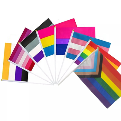 Bandeira Handheld impressa do arco-íris de Pride Flag Waterproof LGBT do progresso