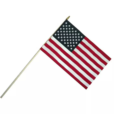 As bandeiras americanas Handheld personalizadas fizeram malha o poliéster com Polo branco