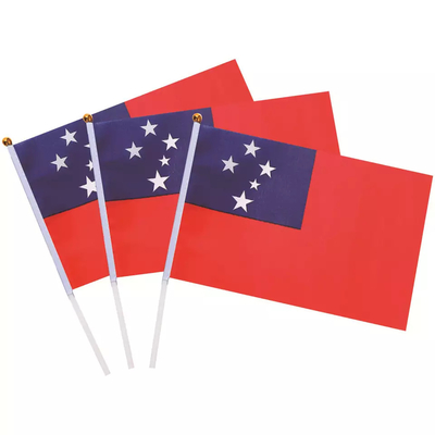 A bandeira de país feita malha Polo branco de Samoa do poliéster personalizou bandeiras à mão