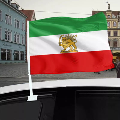 Poliéster iraniano feito sob encomenda Irã Lion Flag da cor de Pantone da bandeira da janela de carro