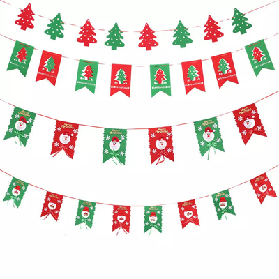 Bandeiras feitas sob encomenda sentidas do Natal que penduram a decoração do festival da atmosfera