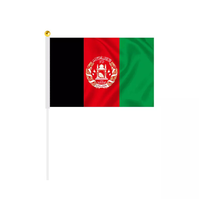 Polo branco personalizou a bandeira internacional de Afeganistão do poliéster à mão das bandeiras 100D