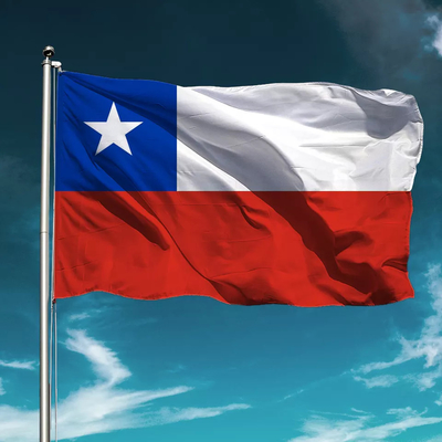Bandeira de país feita sob encomenda 3X5ft do Chile 100% impressões do poliéster CMYK Digitas