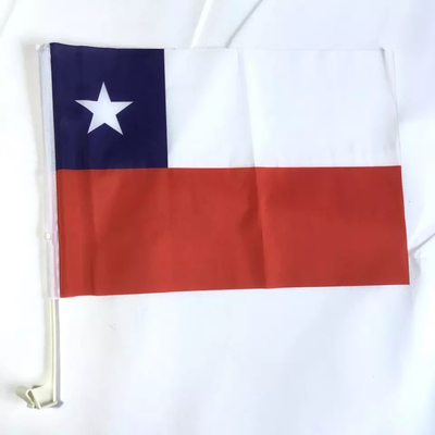 Bandeiras feitas sob encomenda tomadas partido dobro de Windown do carro do poliéster da bandeira do estado do Chile