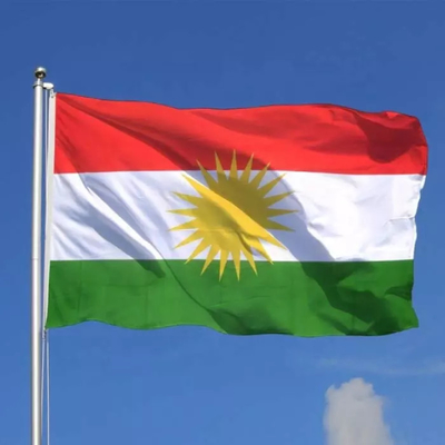 Cor 100% de Pantone da bandeira nacional do Curdistão do poliéster para favores do casamento