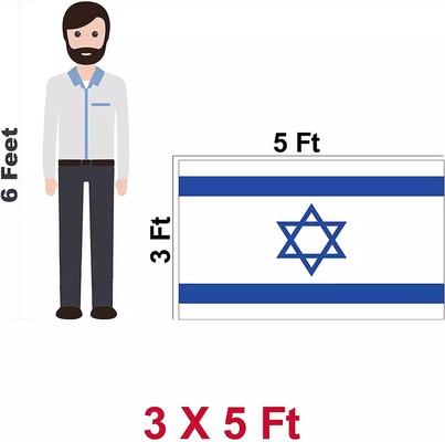 3x5ft Israel National Flag Single /Double tomou partido imprimindo bandeiras do mundo do poliéster