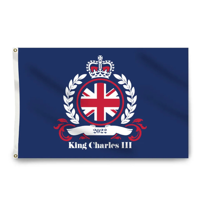 Coroação de alta qualidade 2023 do rei Charles III do rei Charles Flag Reino Unido de 3x5ft